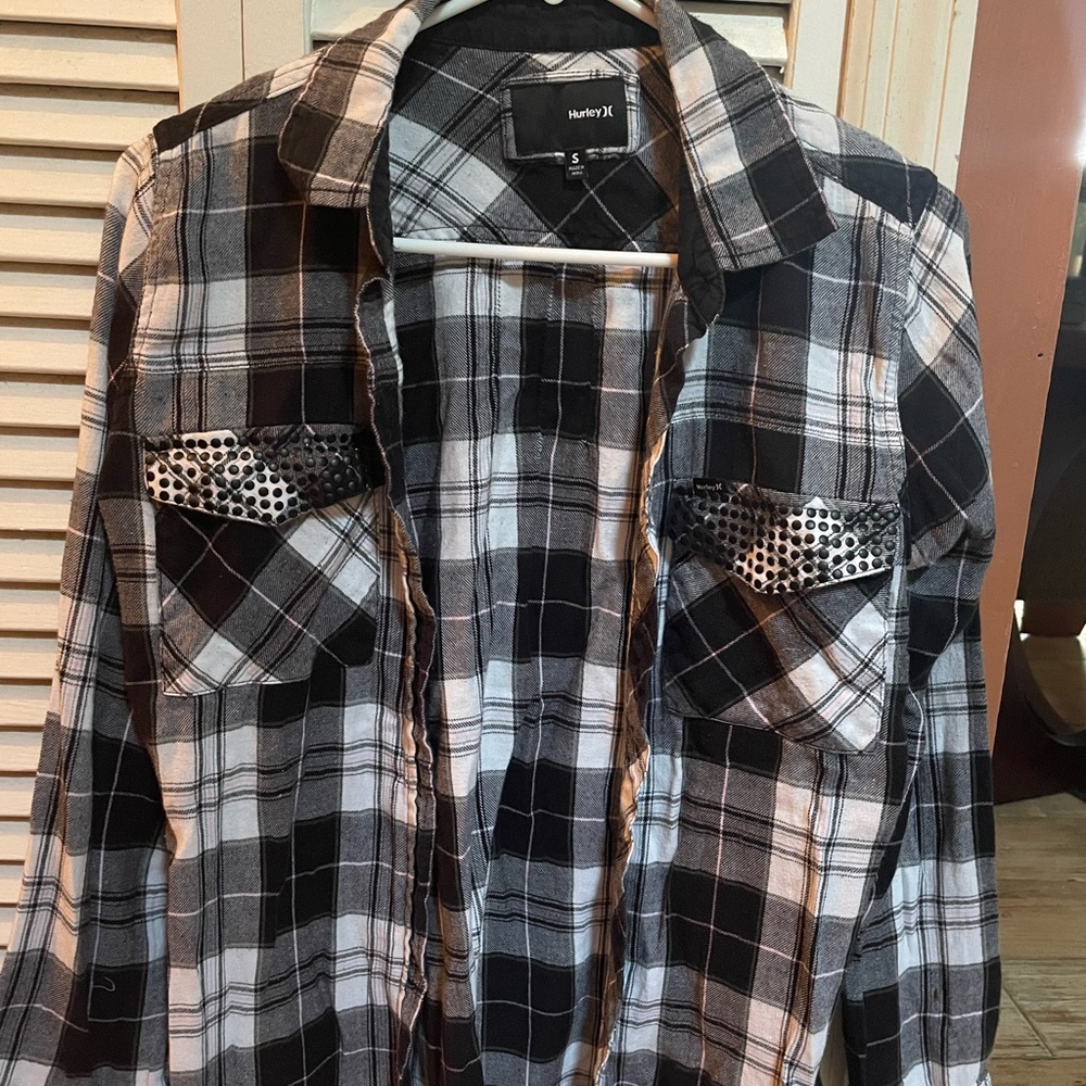 Hurley Monochrome Plaid Button-Up